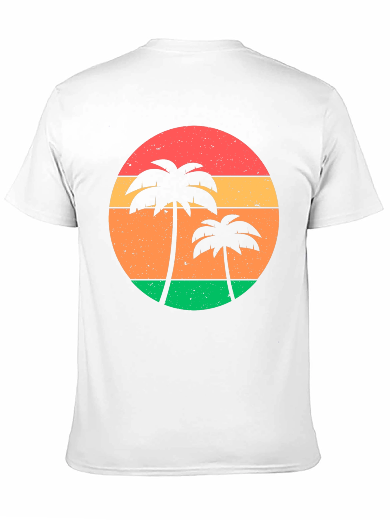 Retro Sunset Palm Tree Graphic Tee - Black