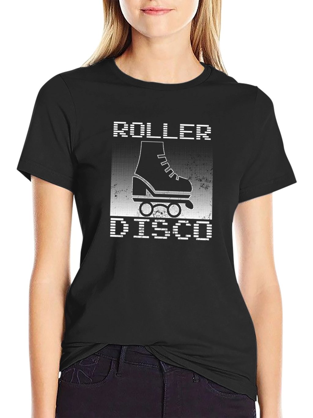 Retro Roller Disco Graphic T-Shirt - Black