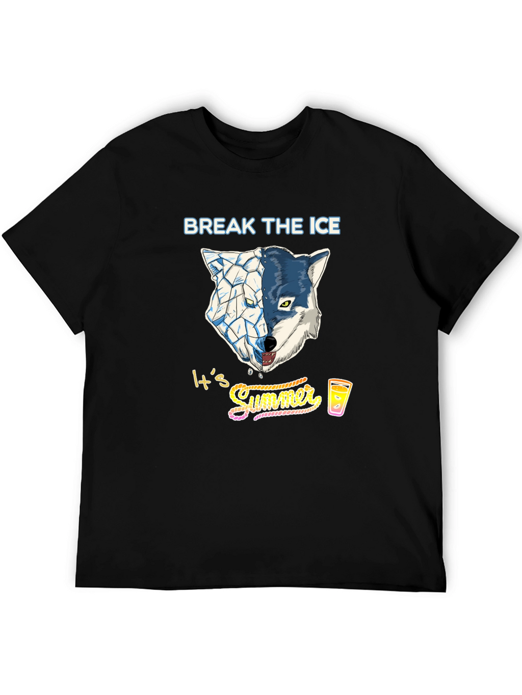 Break the Ice Summer Wolf Graphic T-Shirt