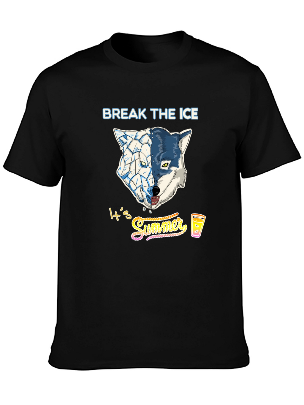Break the Ice Summer Wolf Graphic T-Shirt