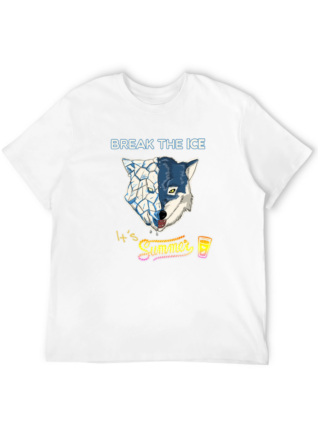 Break the Ice Summer Wolf Graphic T-Shirt