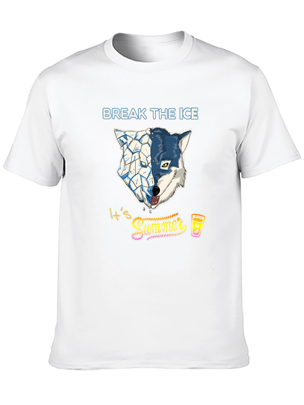 Break the Ice Summer Wolf Graphic T-Shirt