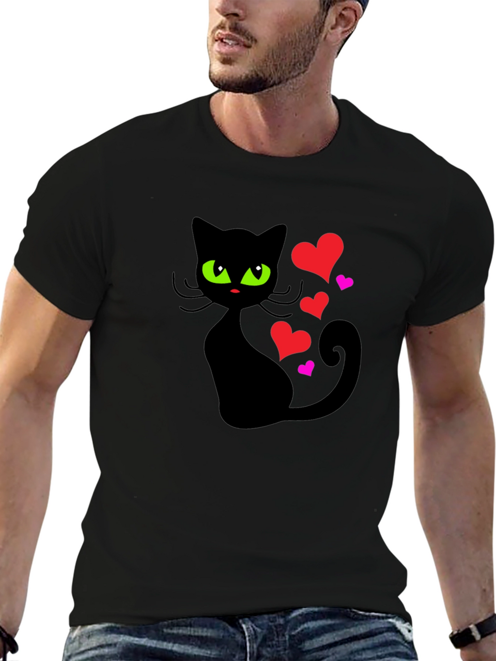 Black Cat Love T-Shirt