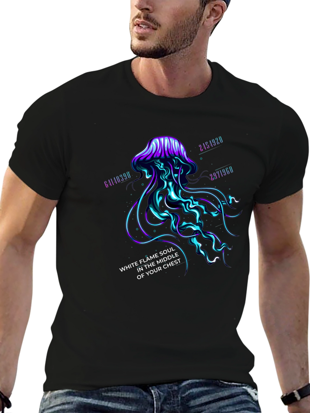 Mystic Jellyfish Graphic Tee - White Flame Soul Shirt