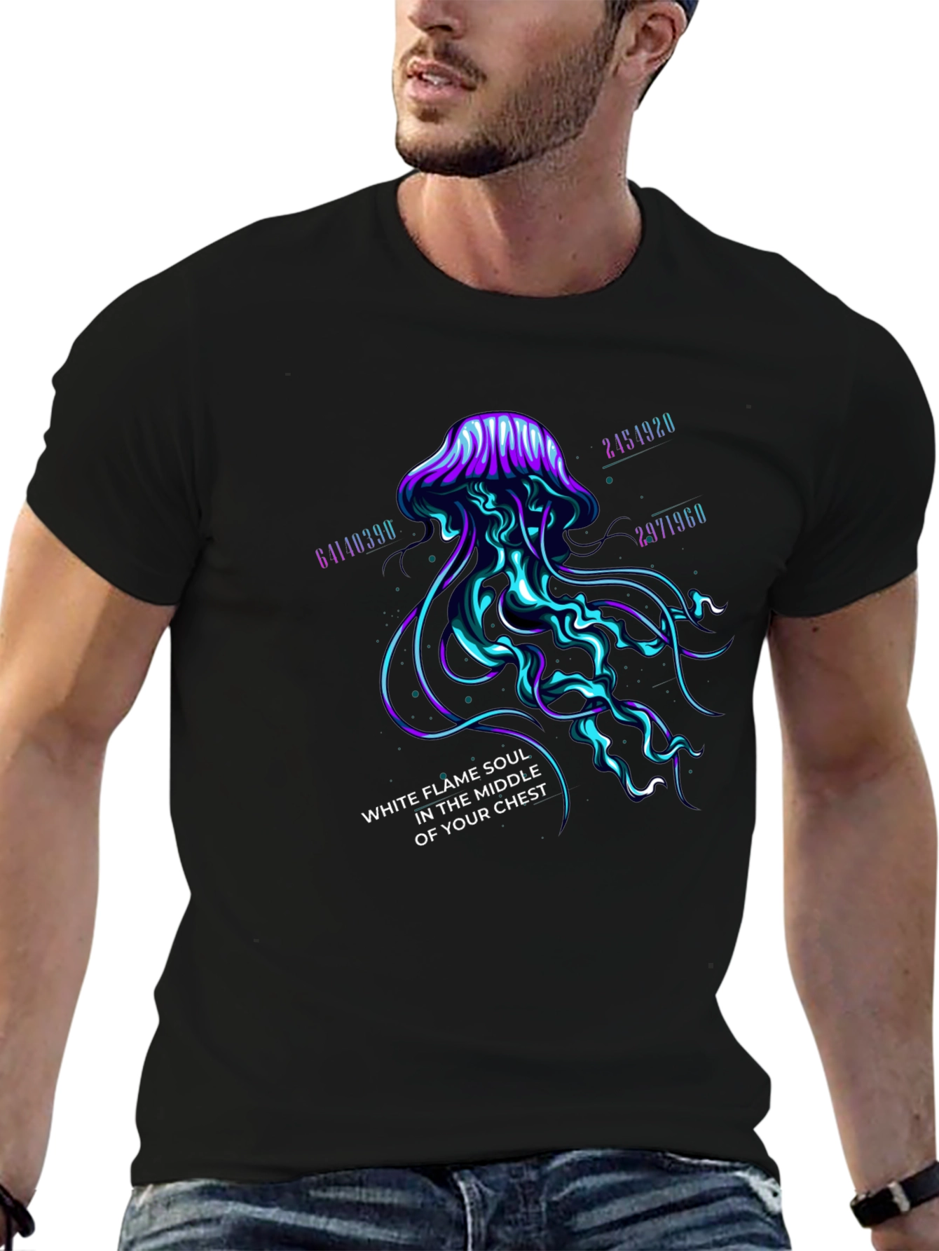 Mystic Jellyfish Graphic Tee - White Flame Soul Shirt