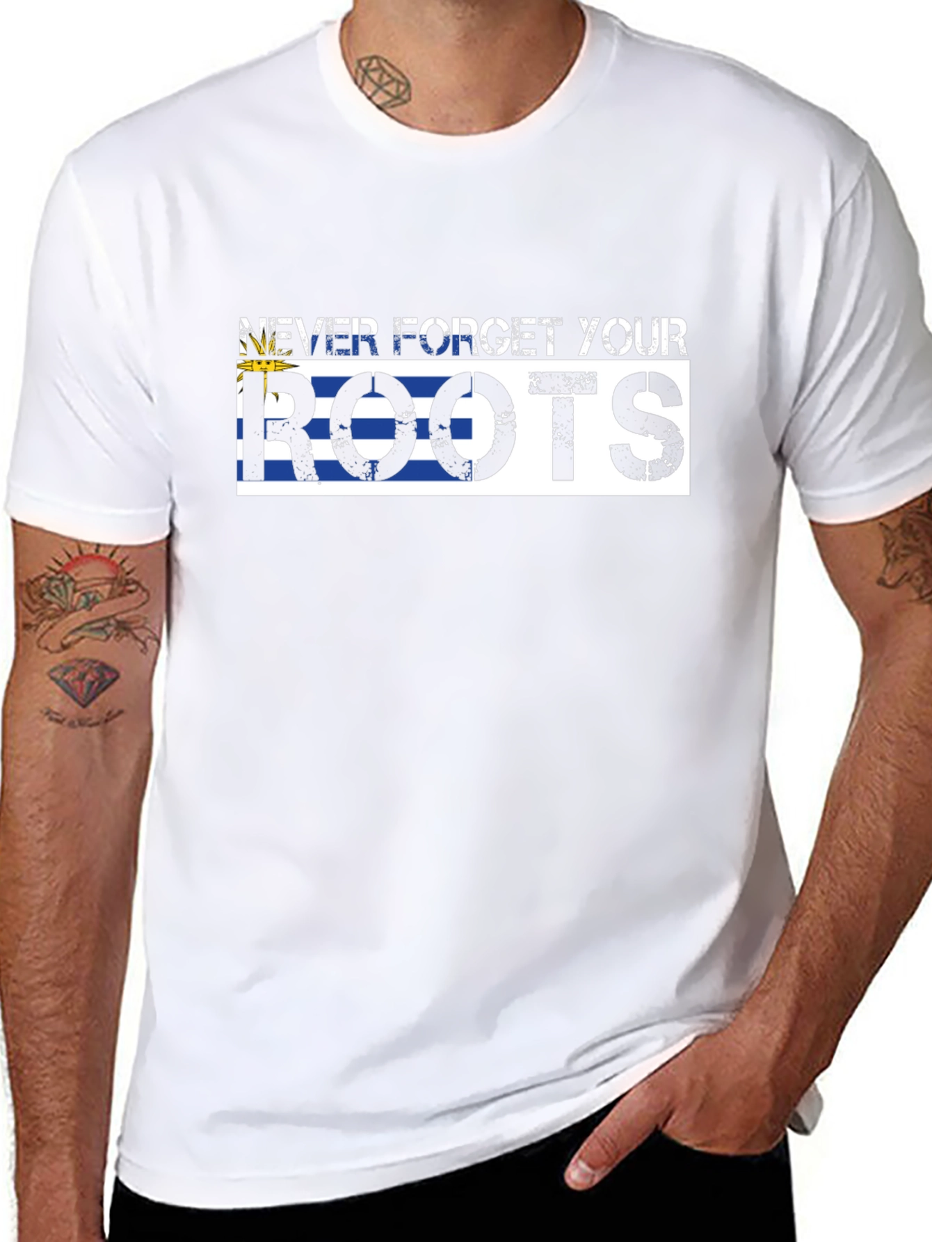 Never Forget Your Roots Uruguay Flag T-Shirt