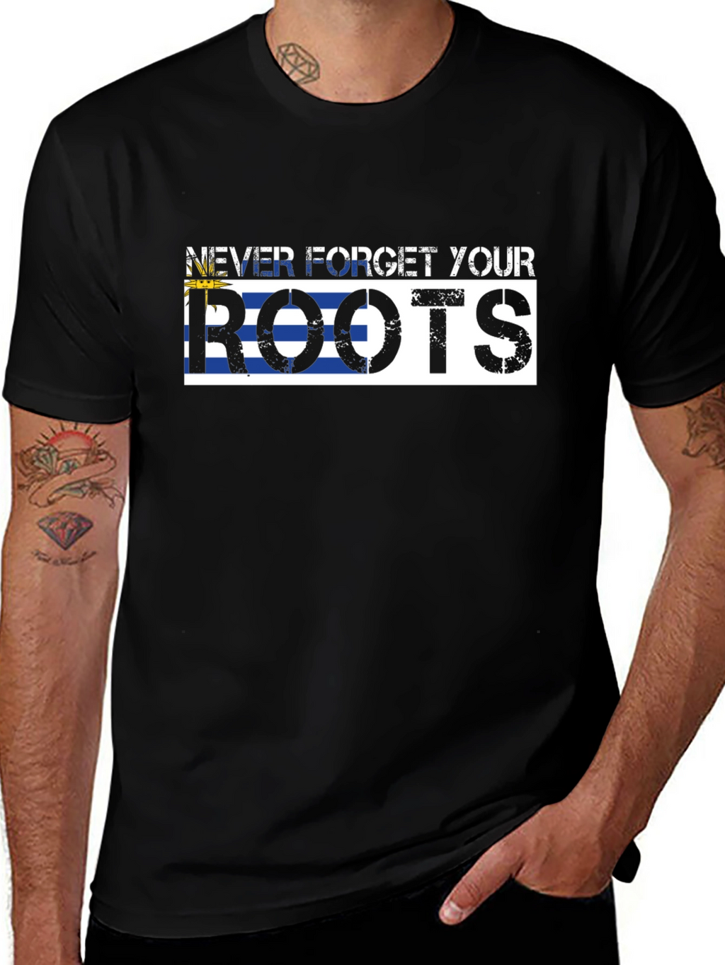 Never Forget Your Roots Uruguay Flag T-Shirt