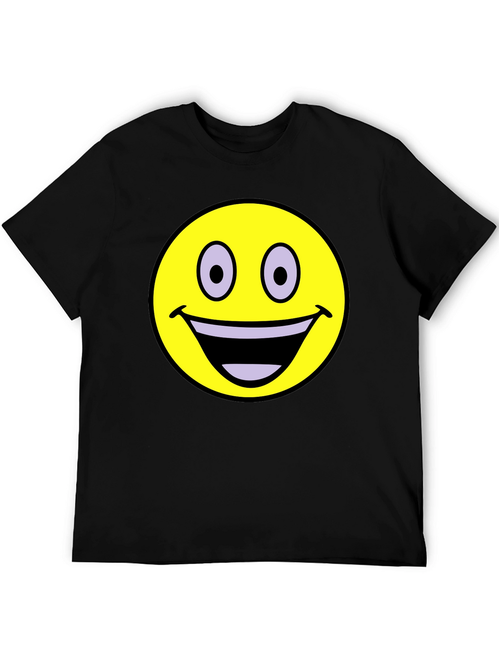 Smiley Face Graphic T-Shirt - Black