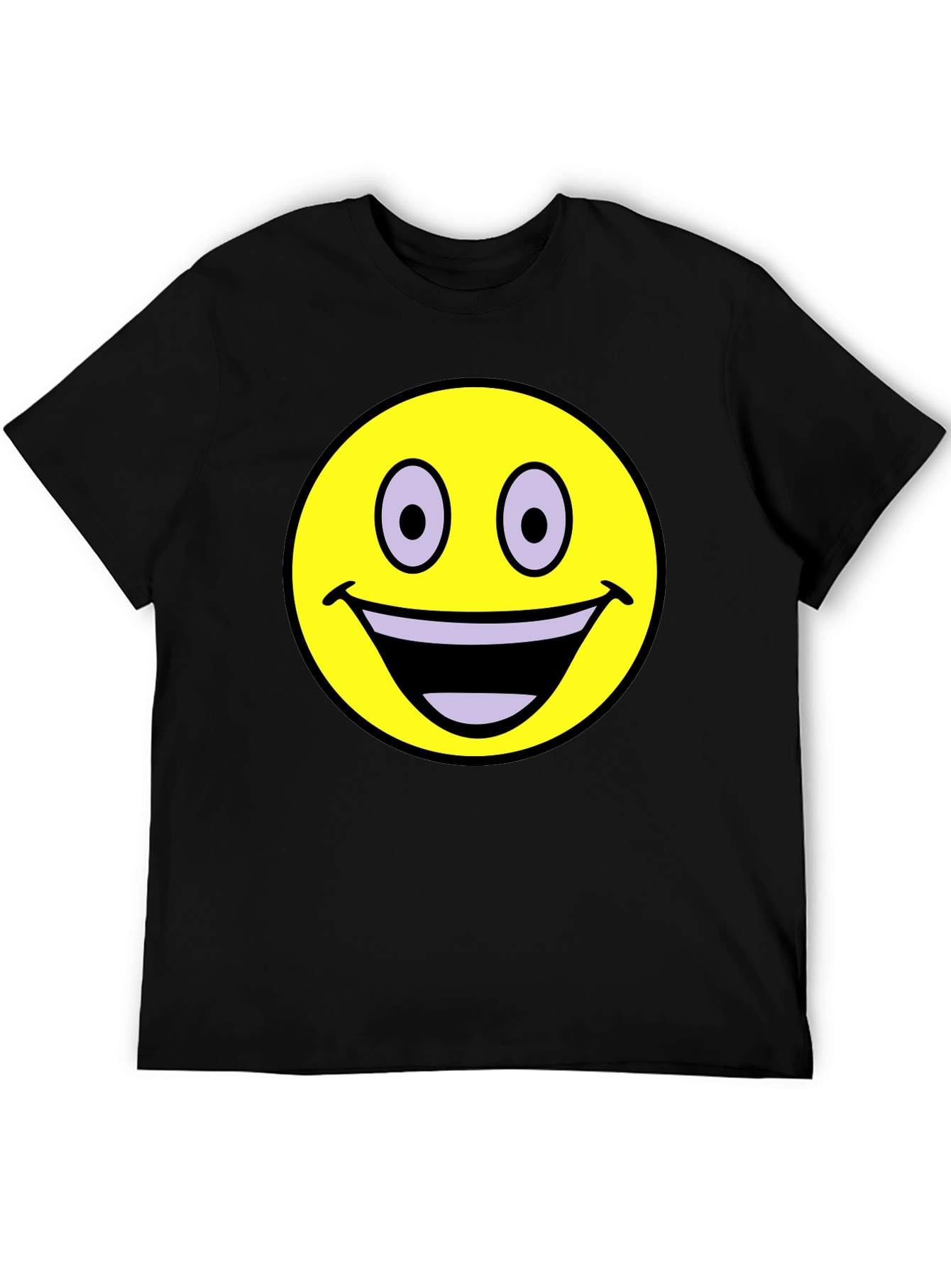 Smiley Face Graphic T-Shirt - Black