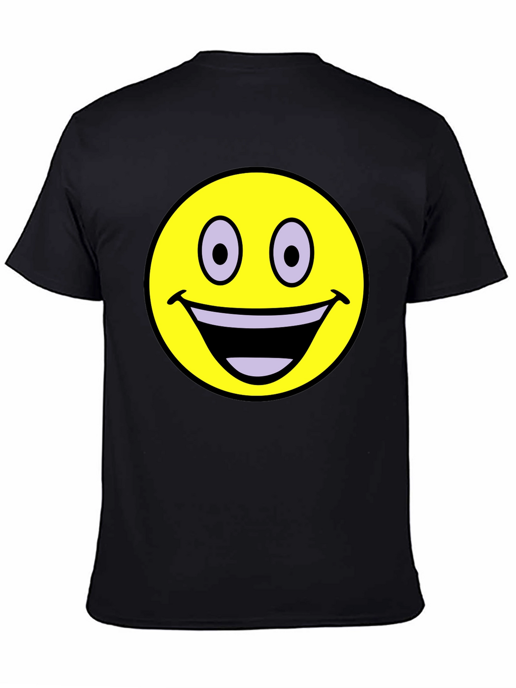 Smiley Face Graphic T-Shirt - Black