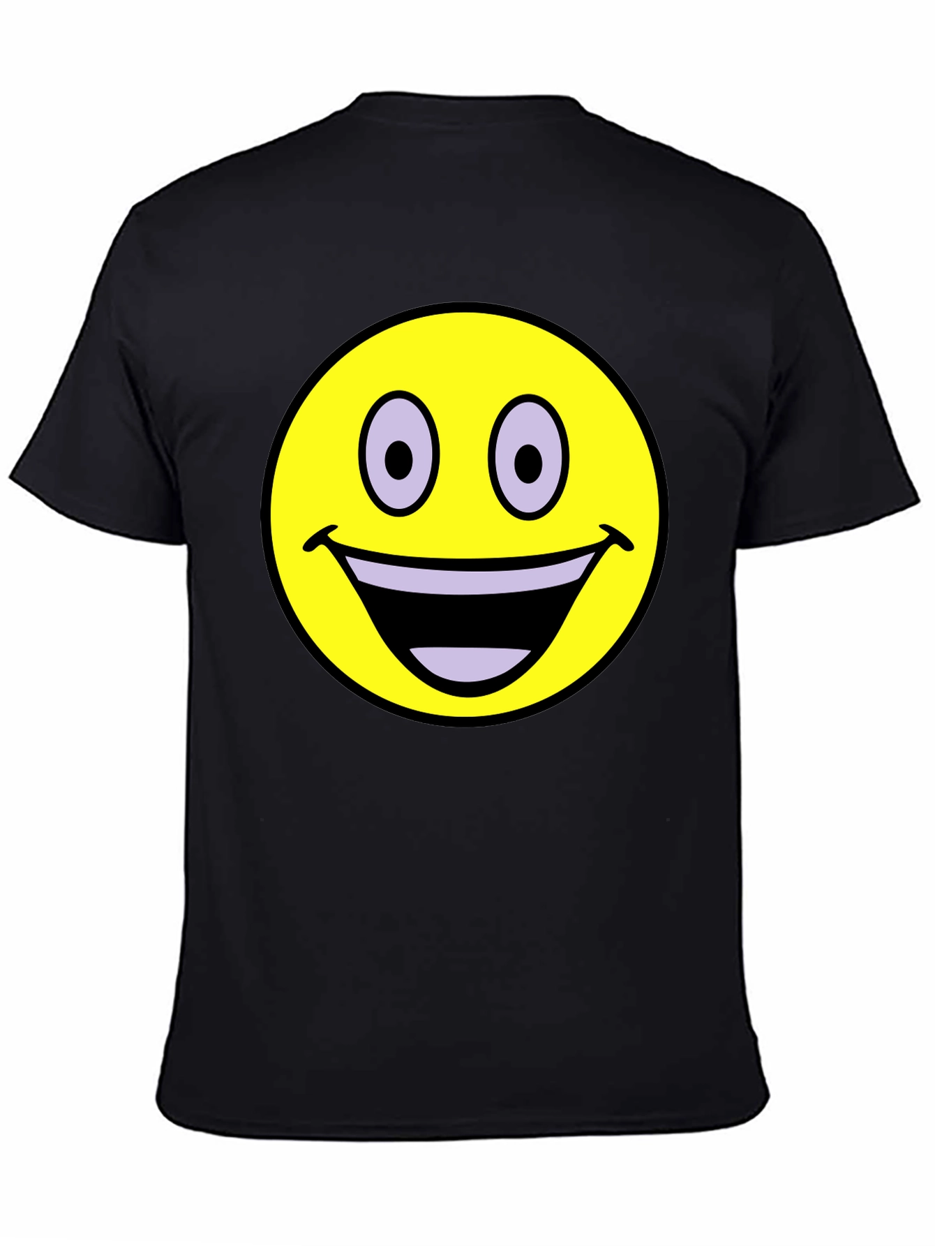 Smiley Face Graphic T-Shirt - Black