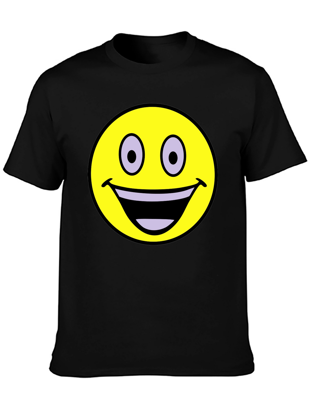 Smiley Face Graphic T-Shirt - Black
