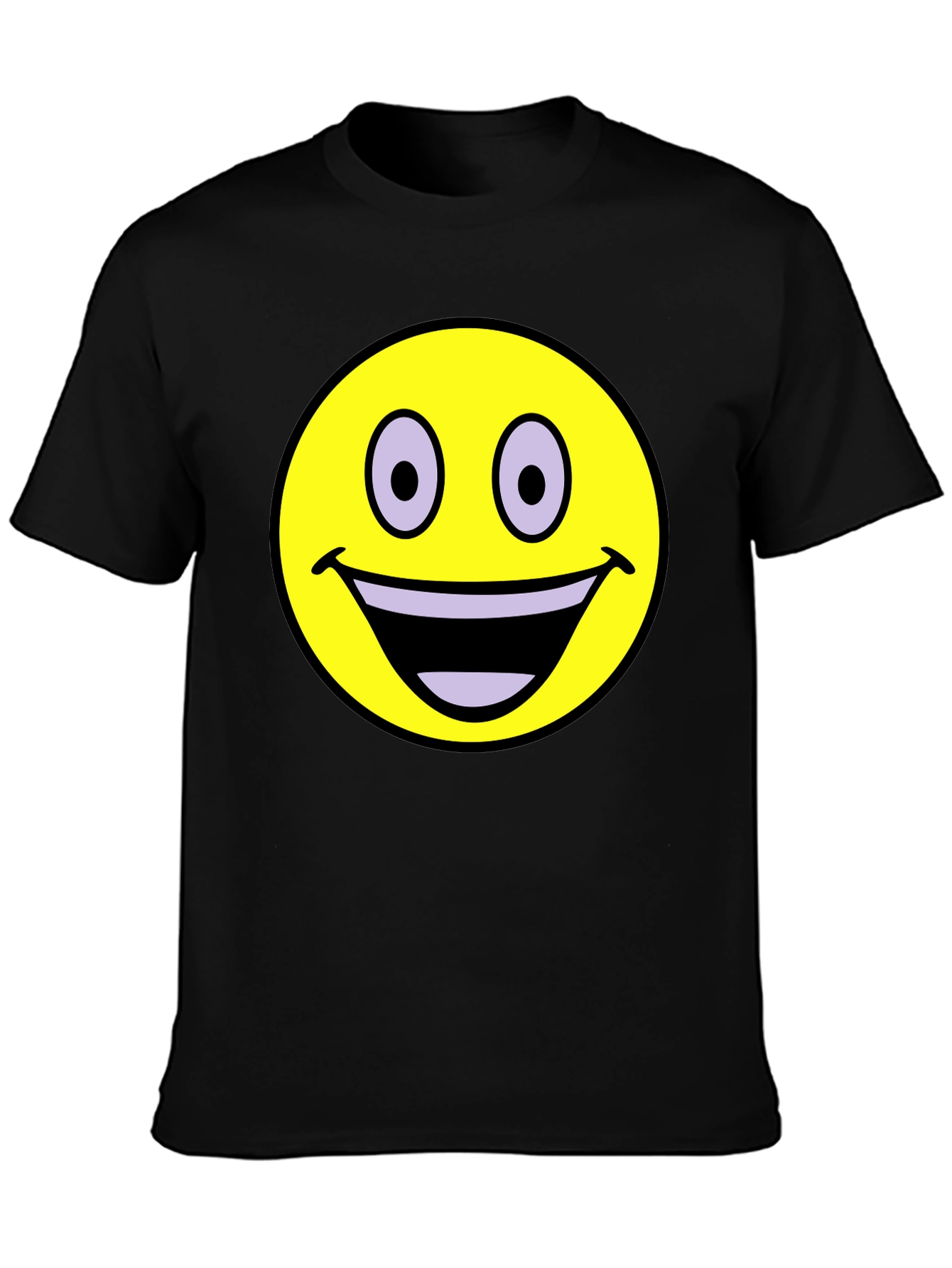 Smiley Face Graphic T-Shirt - Black