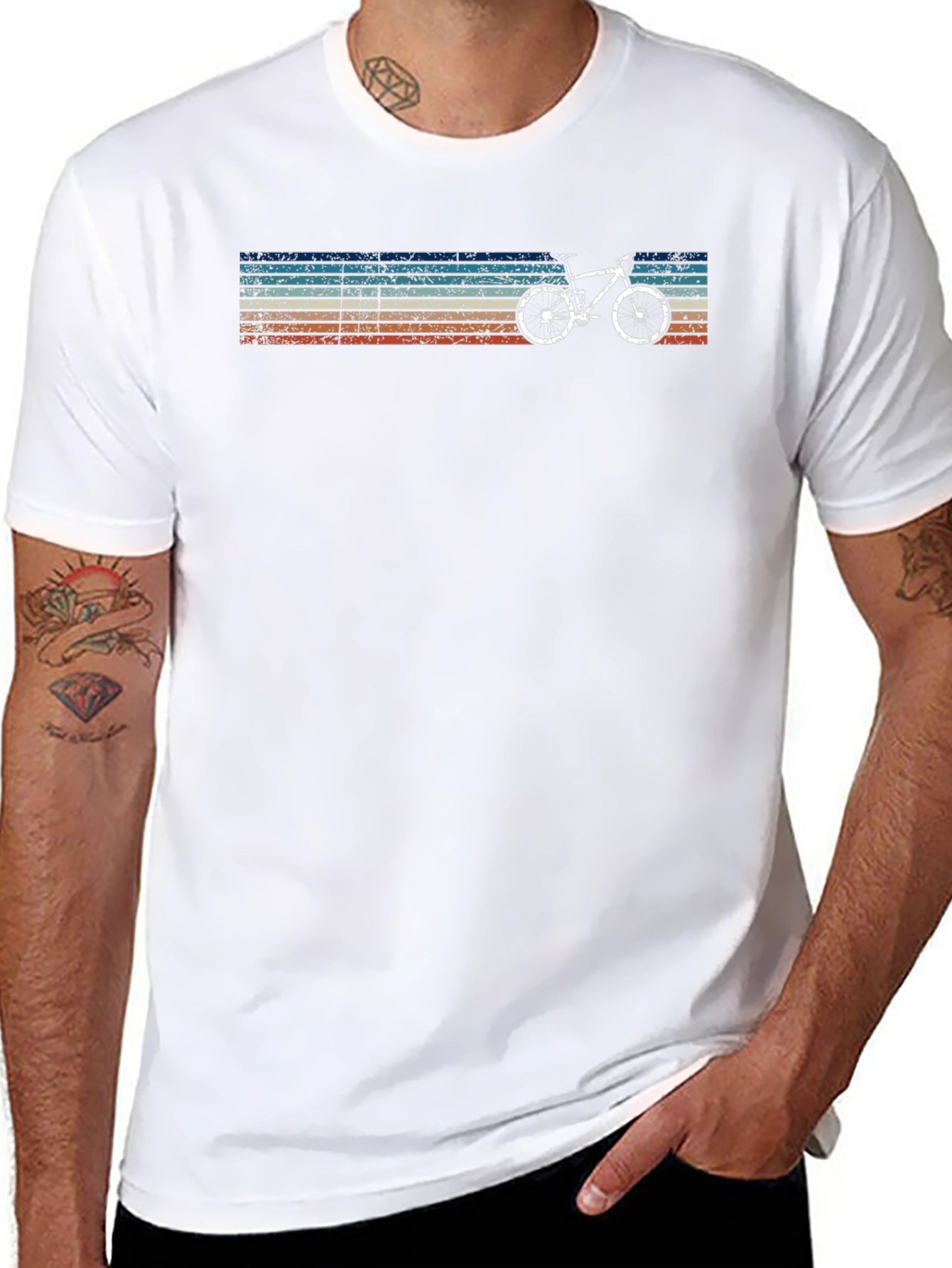 Retro Bicycle Graphic Tee - Vintage Style Black T-Shirt