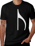 Black T-Shirt with Unique Music Note Graphic