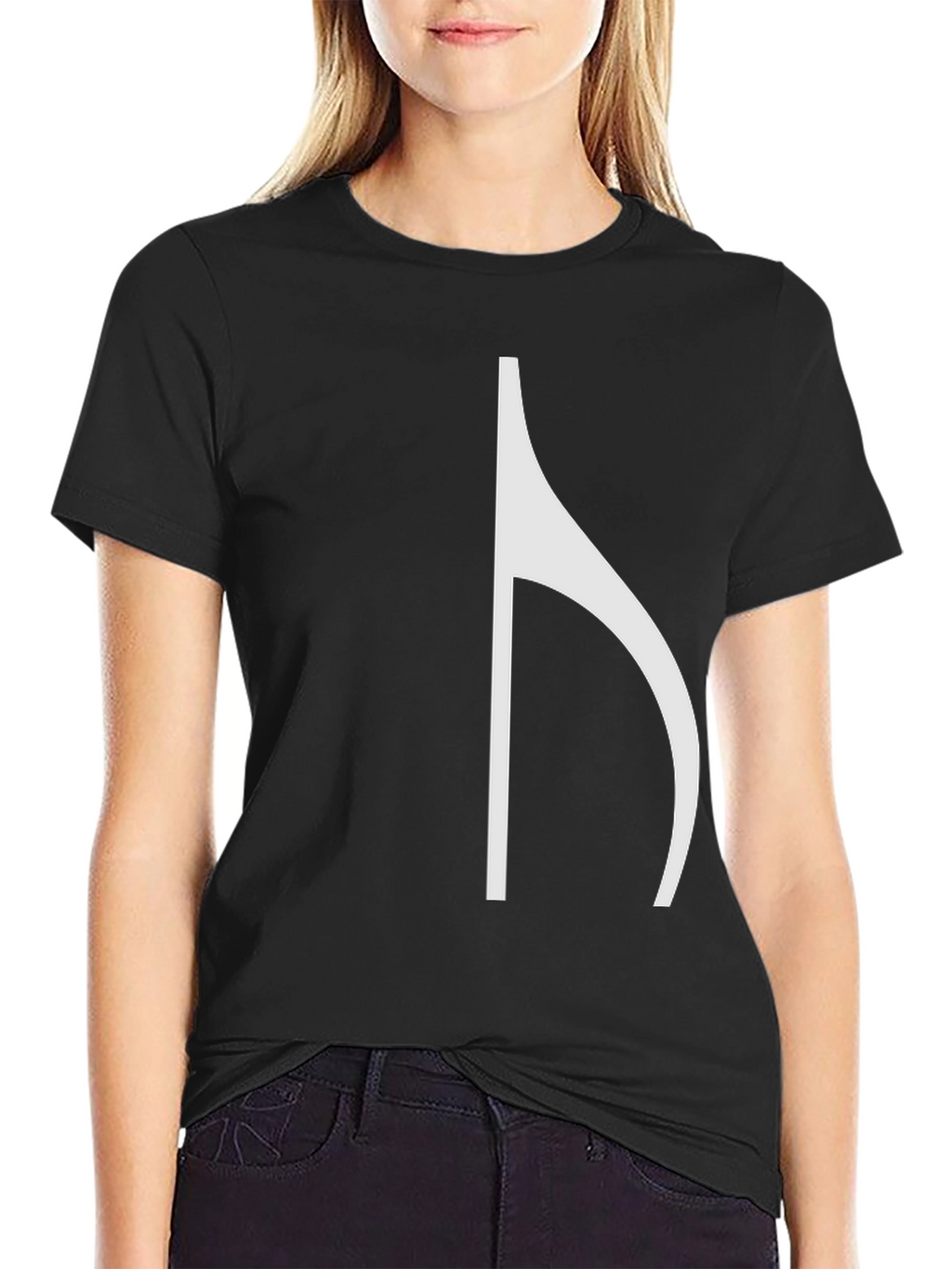 Black T-Shirt with Unique Music Note Graphic
