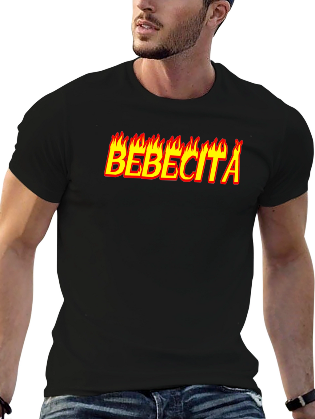 Bebe-cita Flame Graphic Tee - Bold Black T-Shirt
