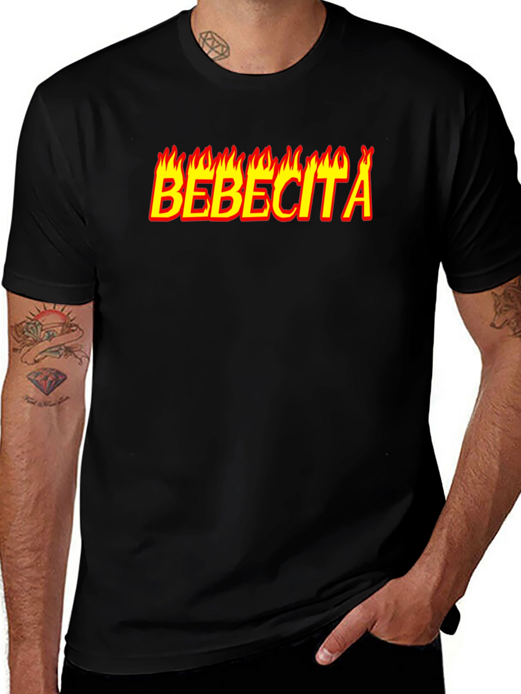 Bebe-cita Flame Graphic Tee - Bold Black T-Shirt