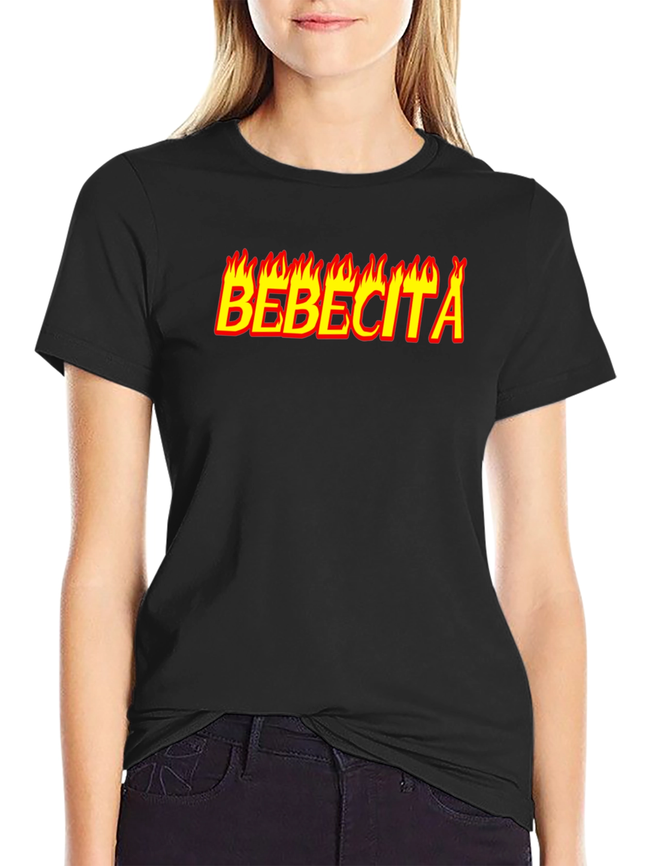 Bebe-cita Flame Graphic Tee - Bold Black T-Shirt