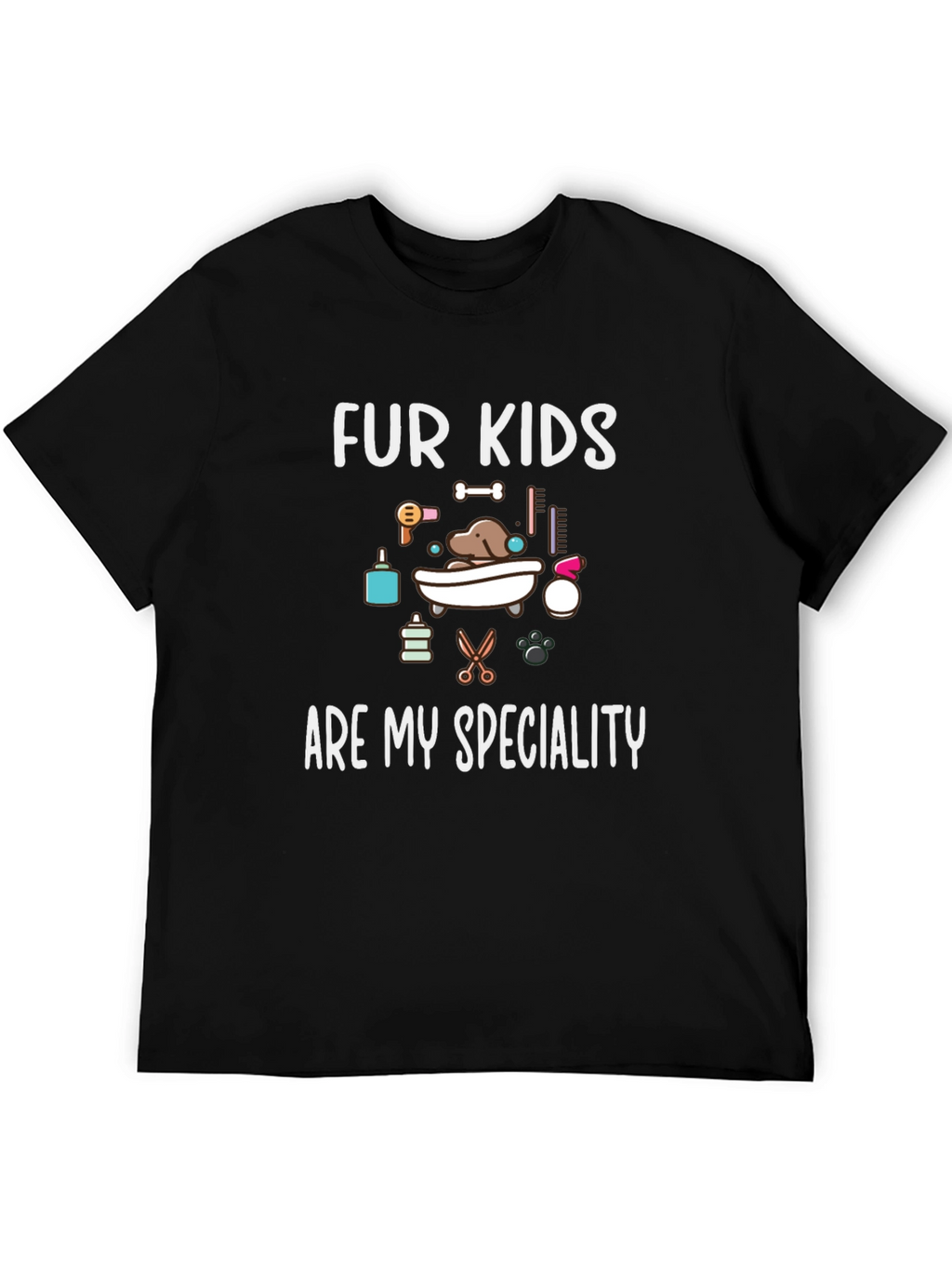 Fur Kids Are My Speciality Black T-Shirt