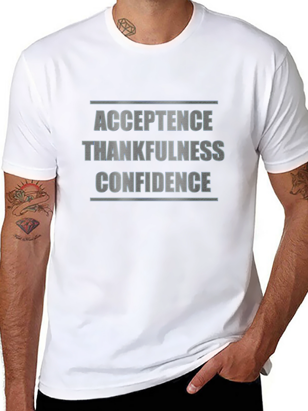 Acceptance Thankfulness Confidence Black T-Shirt