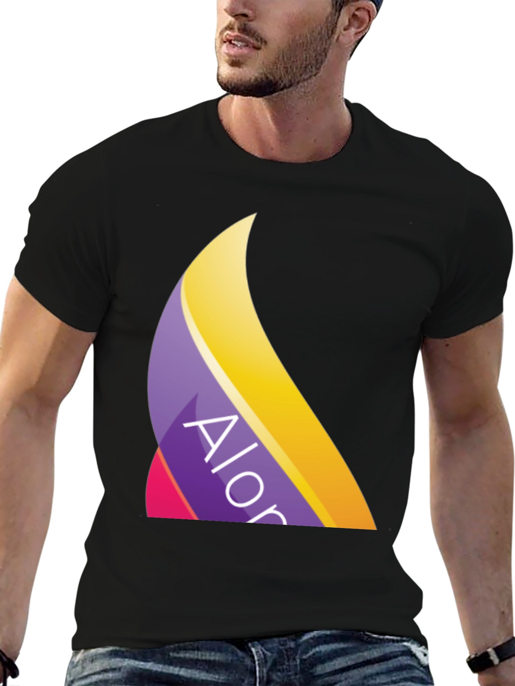 Trendy Alor Logo Black T-Shirt