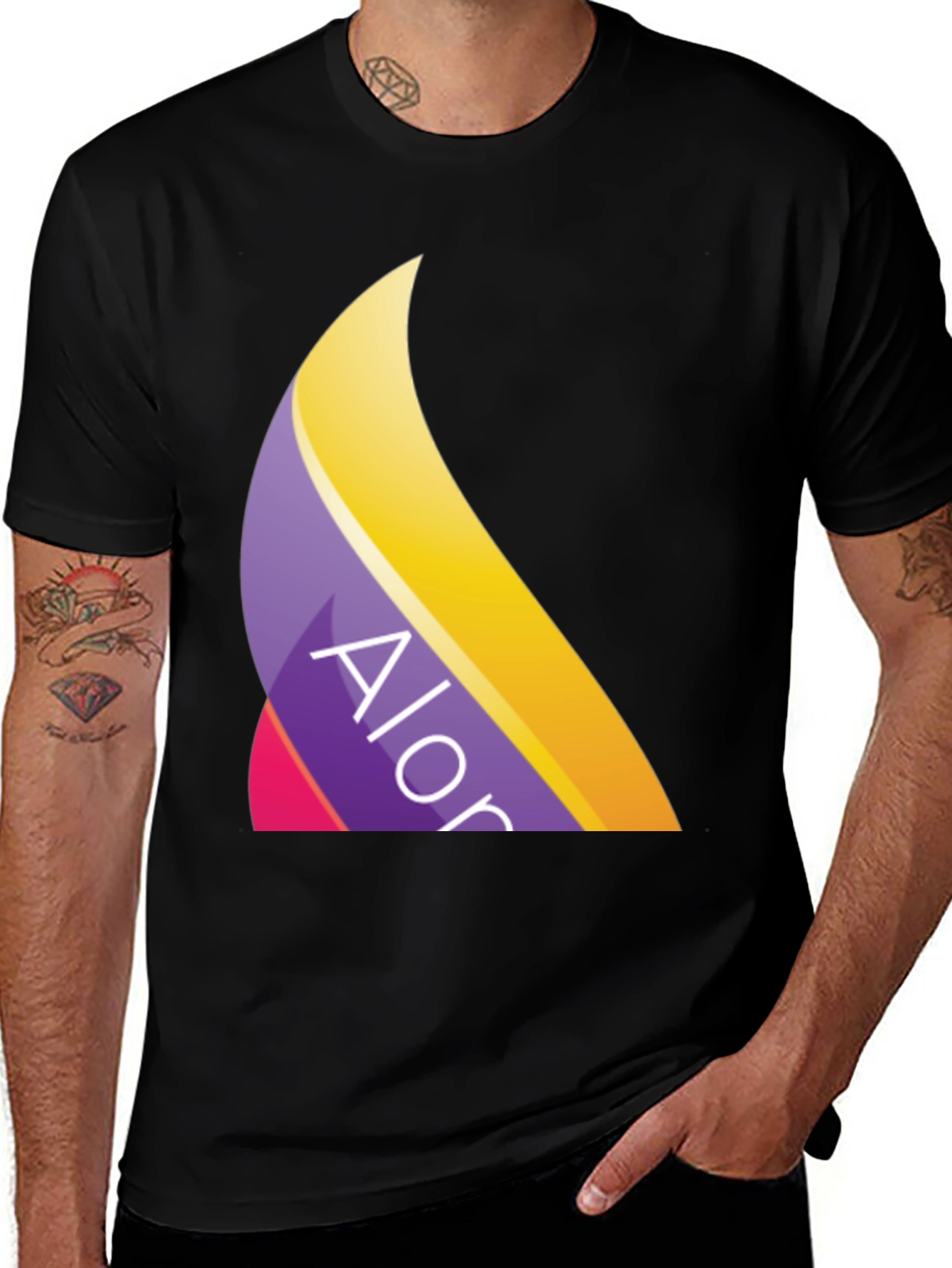 Trendy Alor Logo Black T-Shirt