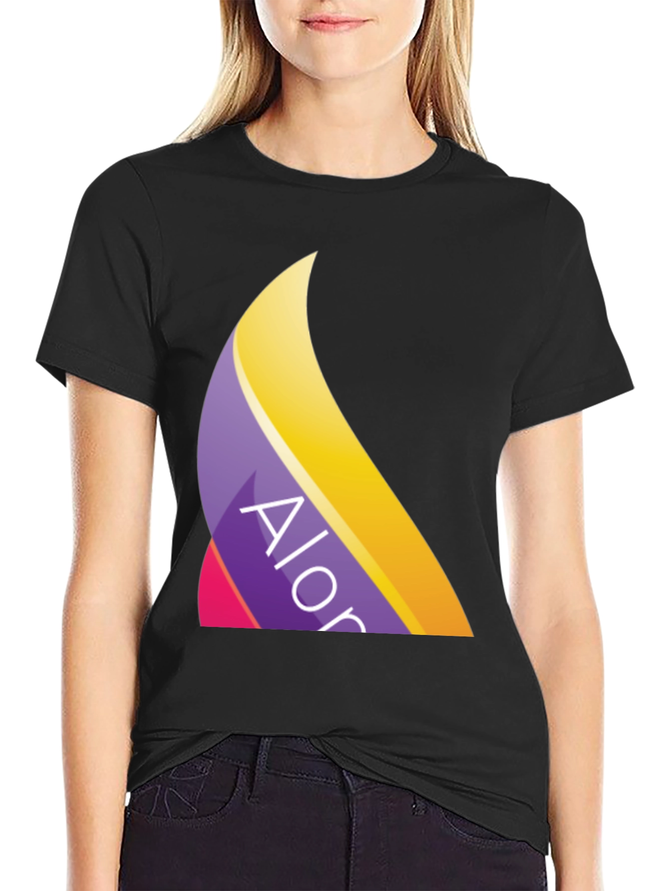 Trendy Alor Logo Black T-Shirt