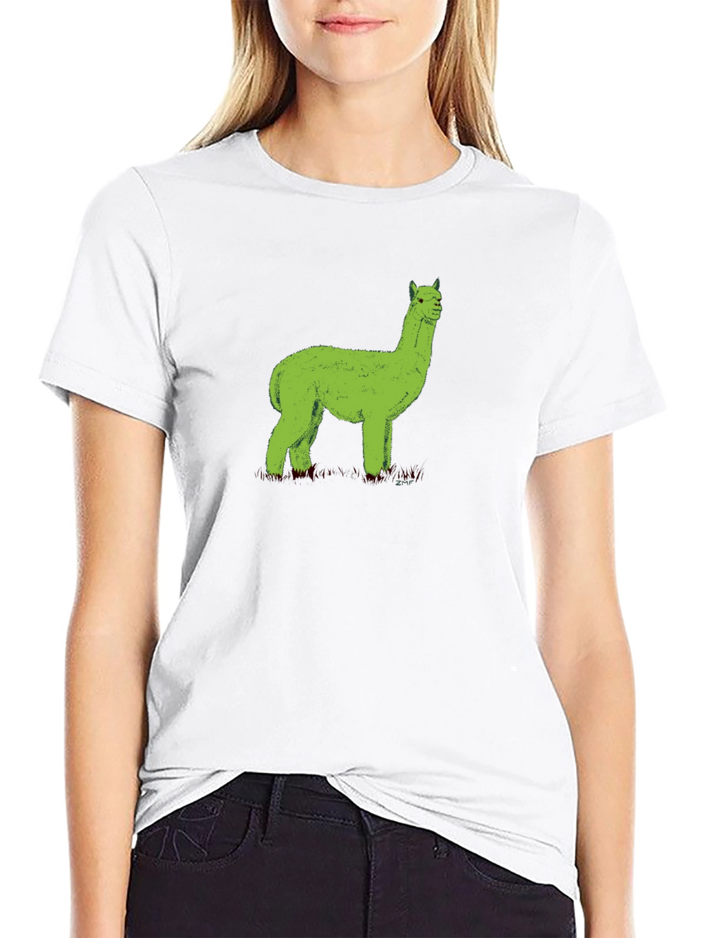 Green Alpaca Graphic Tee - Black Unisex Shirt