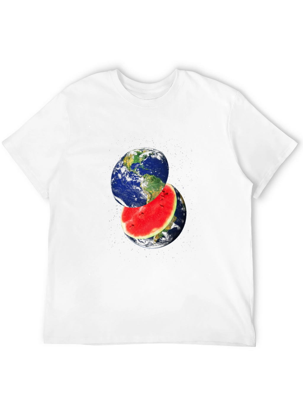 Earth Watermelon Graphic Black T-Shirt