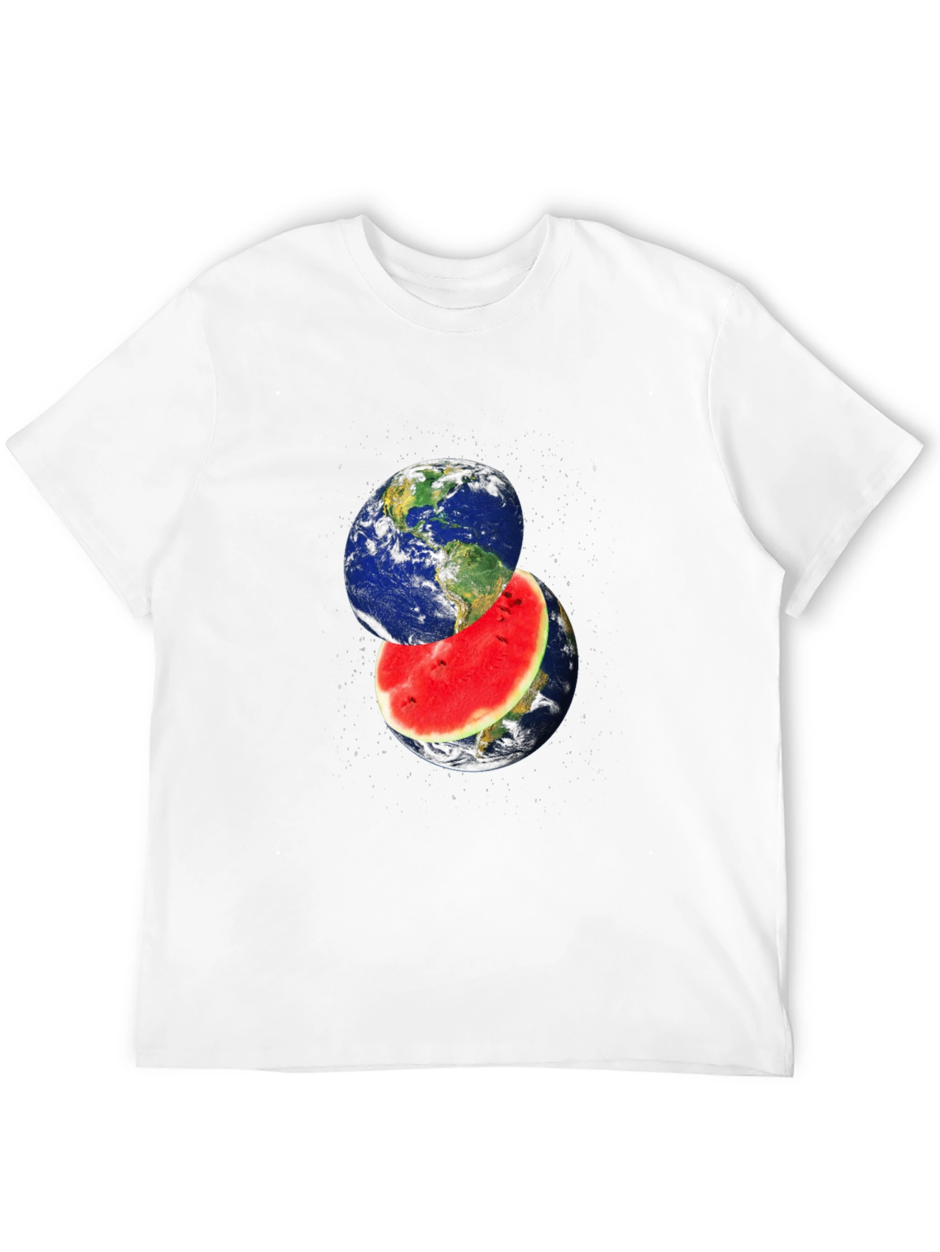 Earth Watermelon Graphic Black T-Shirt