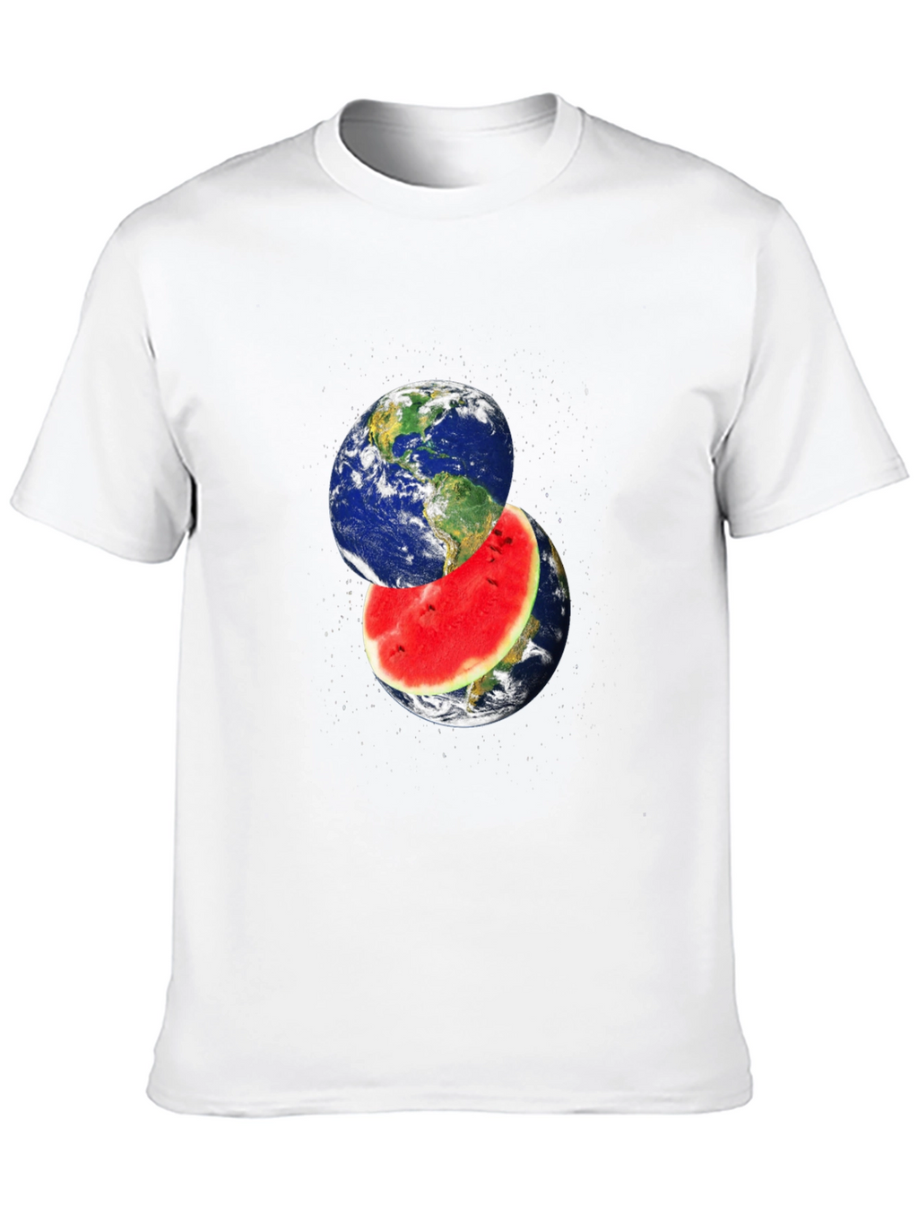 Earth Watermelon Graphic Black T-Shirt