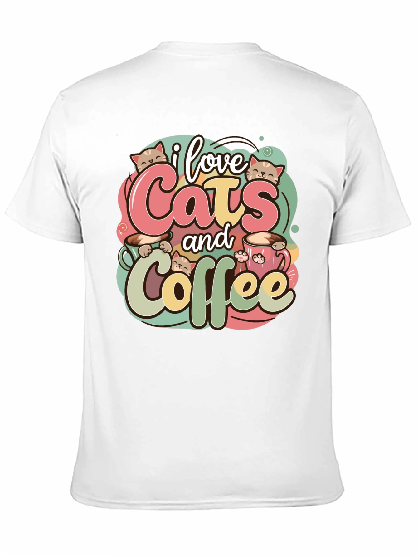 I Love Cats and Coffee T-Shirt - Cute Graphic Tee