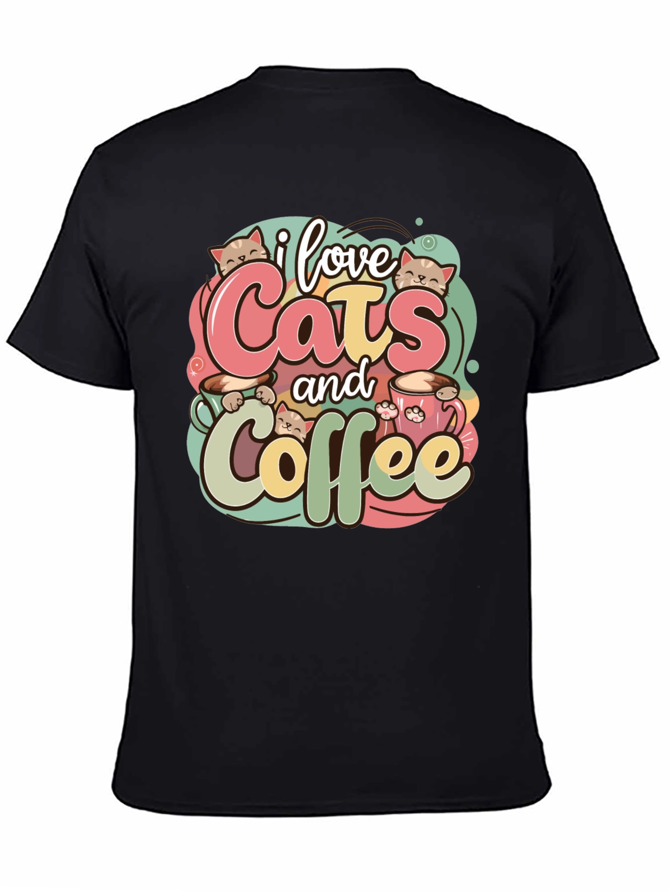 I Love Cats and Coffee T-Shirt - Cute Graphic Tee
