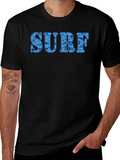 Surf Distressed Print Crew Neck T-Shirt