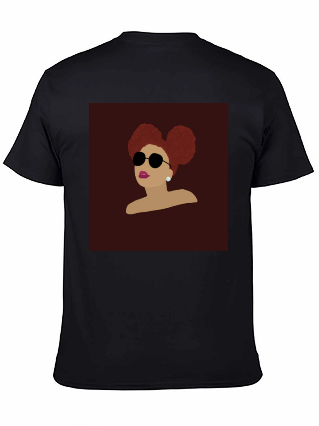 Retro Woman Afro Puff Black T-Shirt