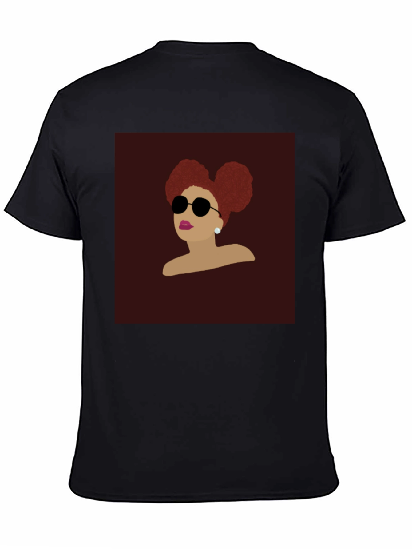 Retro Woman Afro Puff Black T-Shirt