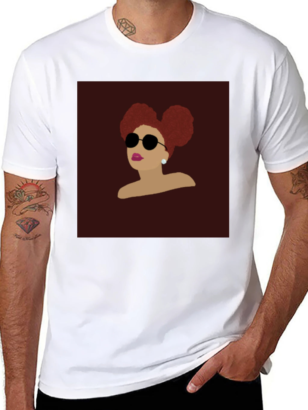 Retro Woman Afro Puff Black T-Shirt