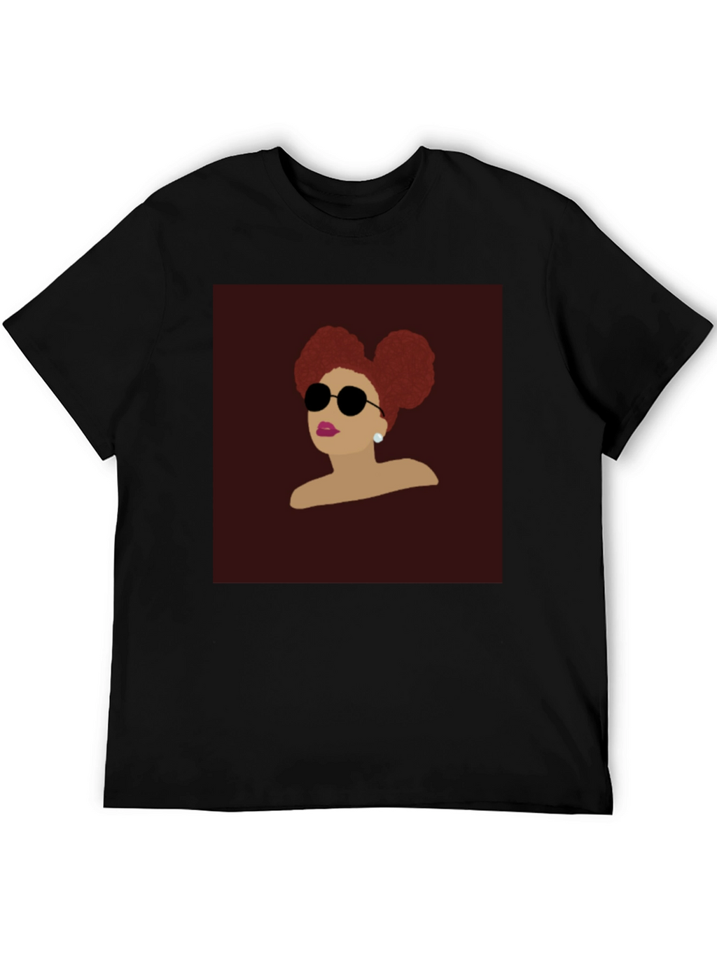 Retro Woman Afro Puff Black T-Shirt