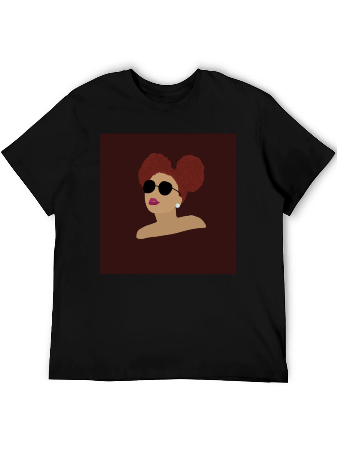 Retro Woman Afro Puff Black T-Shirt