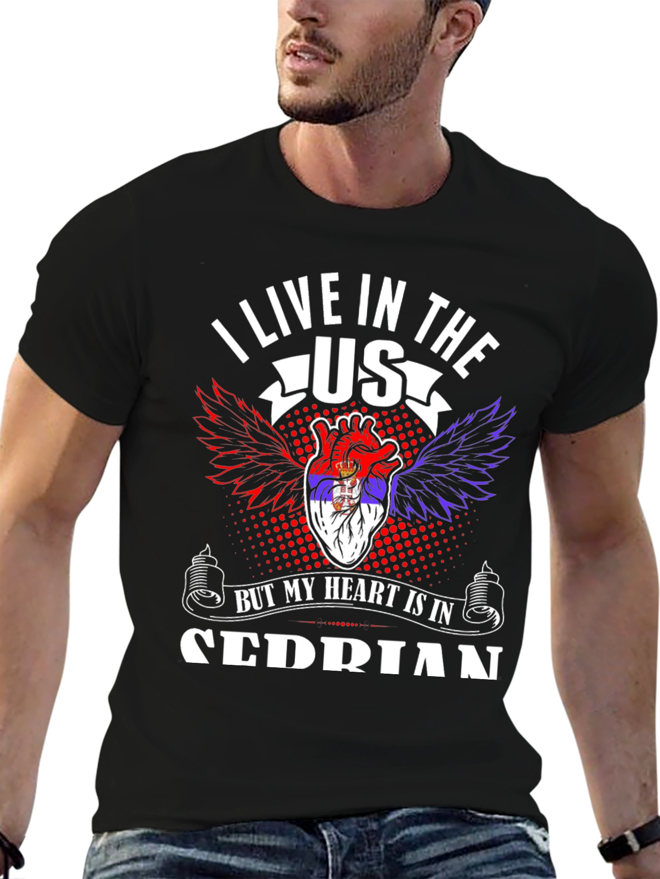 I Live In The US Serbian Pride T-Shirt
