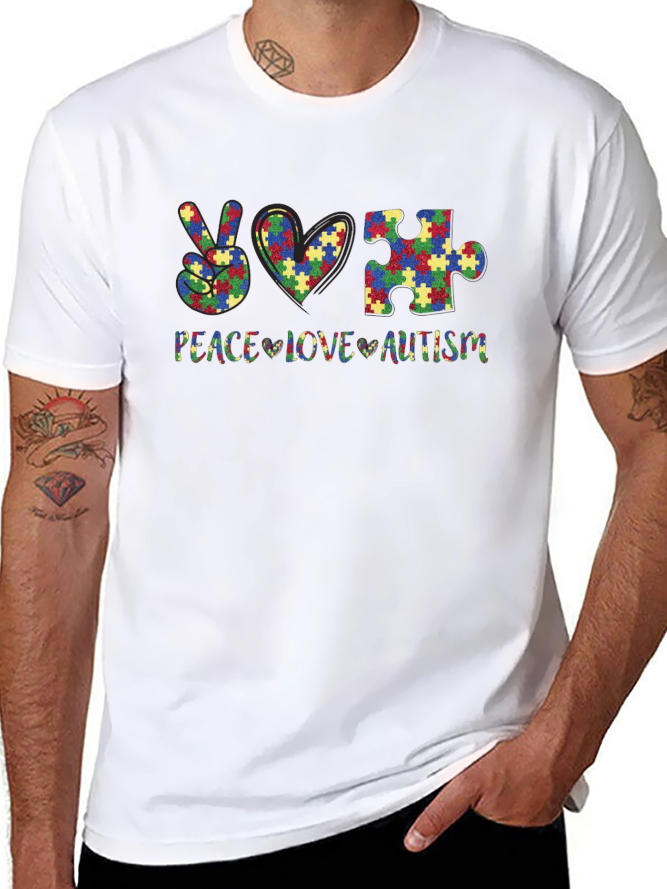 Peace Love Autism Awareness T-Shirt