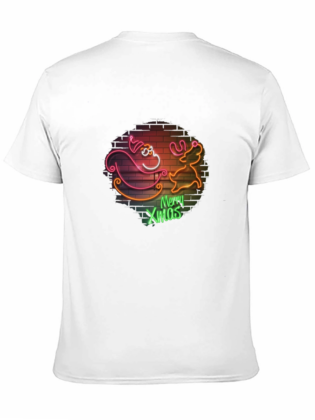 Merry Xmas Santa & Reindeer Neon T-Shirt