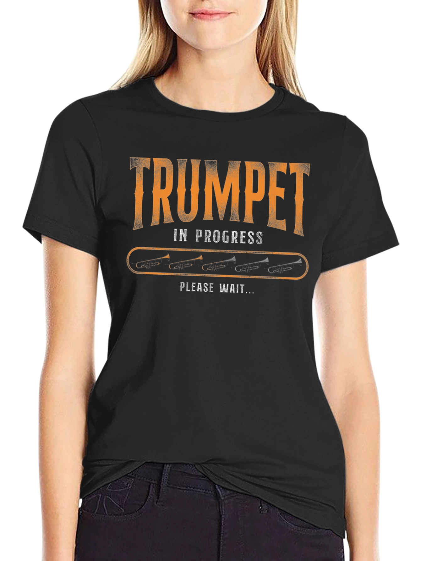 Trumpet in Progress Loading T-Shirt - Musician Humor