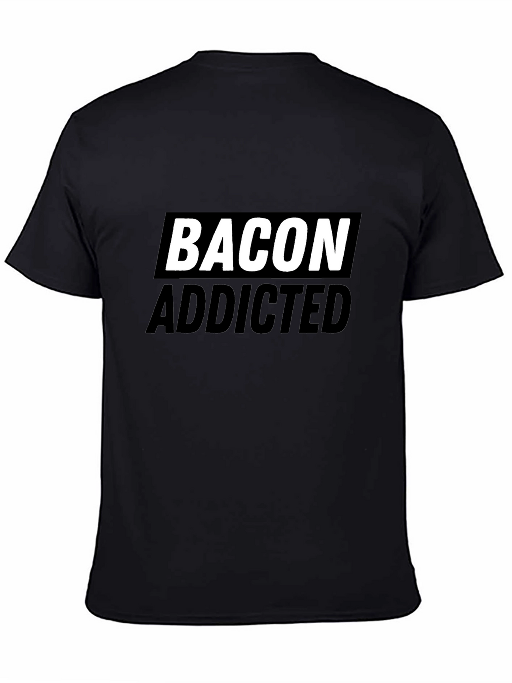 Bacon Addicted Graphic Tee - Premium Black Cotton