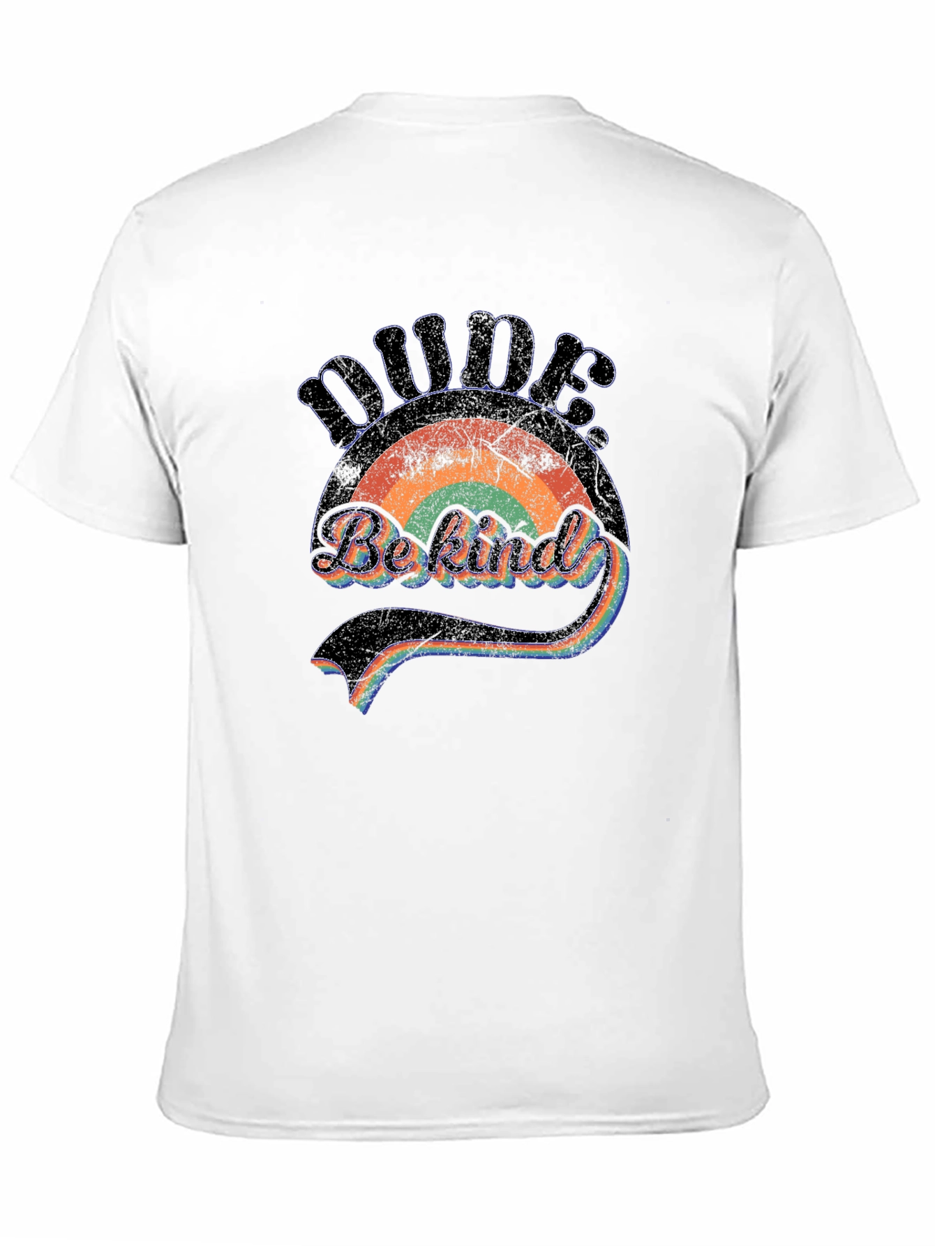 Dude Be Kind Rainbow Graphic T-Shirt