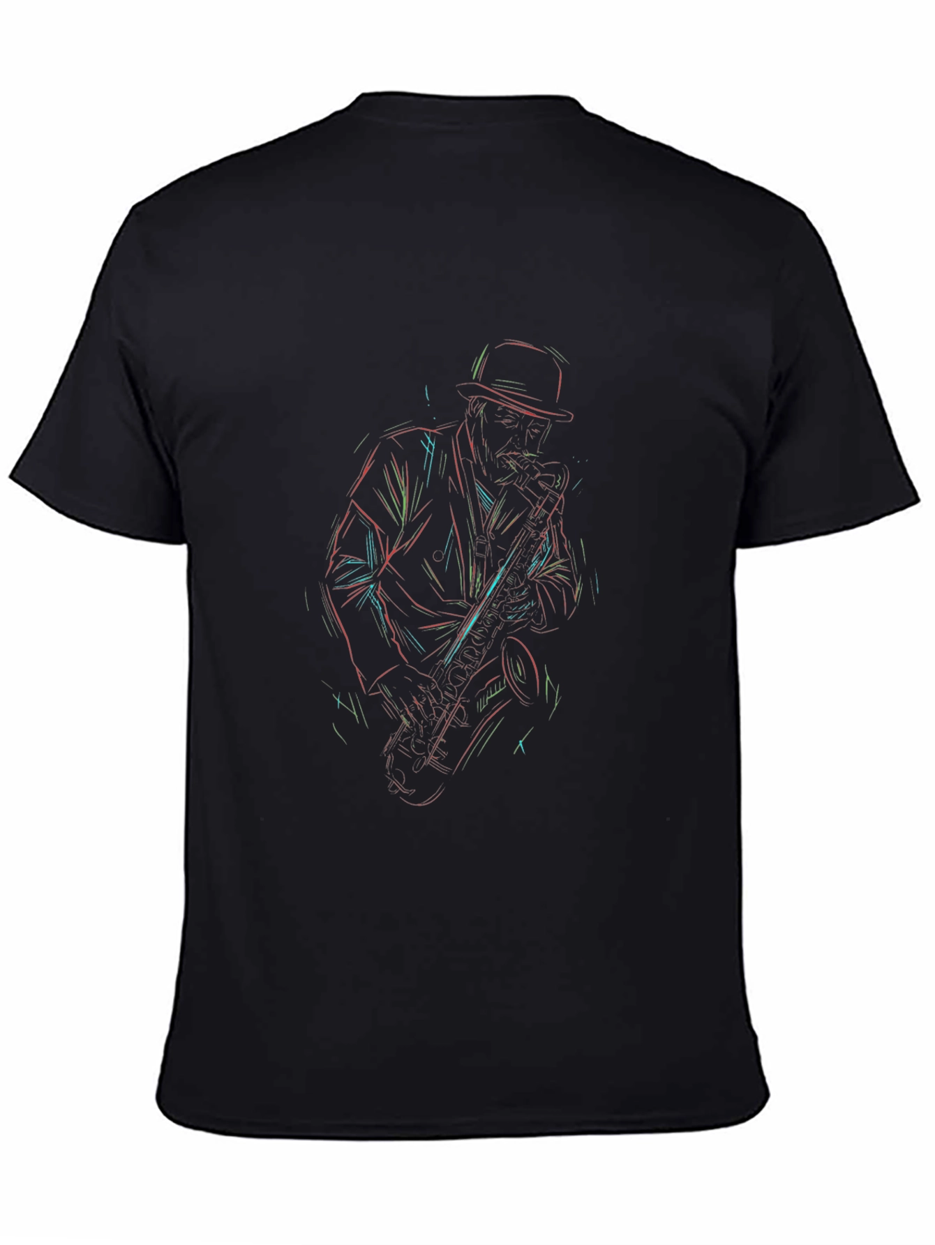 Neon Saxophone Player Graphic T-Shirt