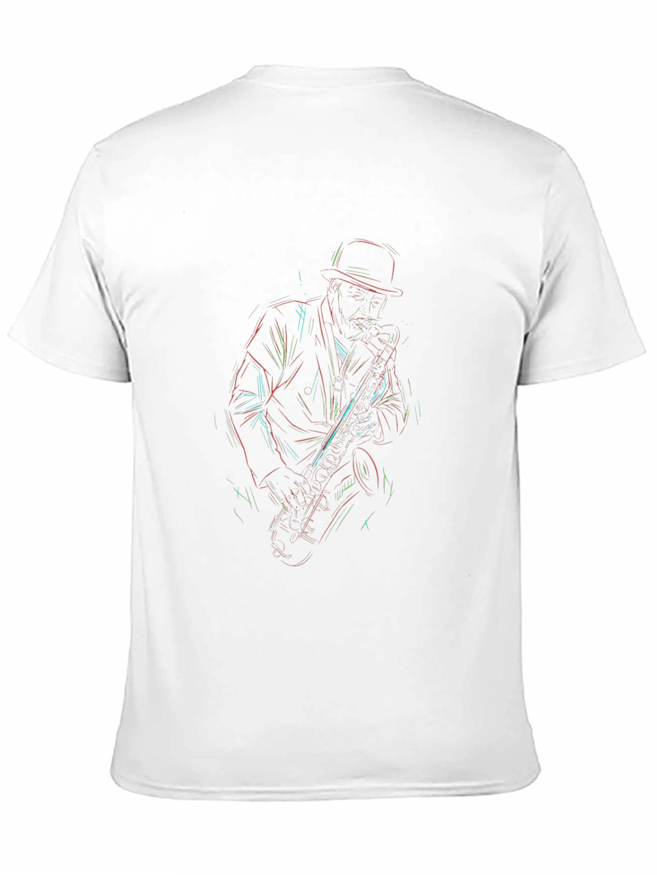 Neon Saxophone Player Graphic T-Shirt