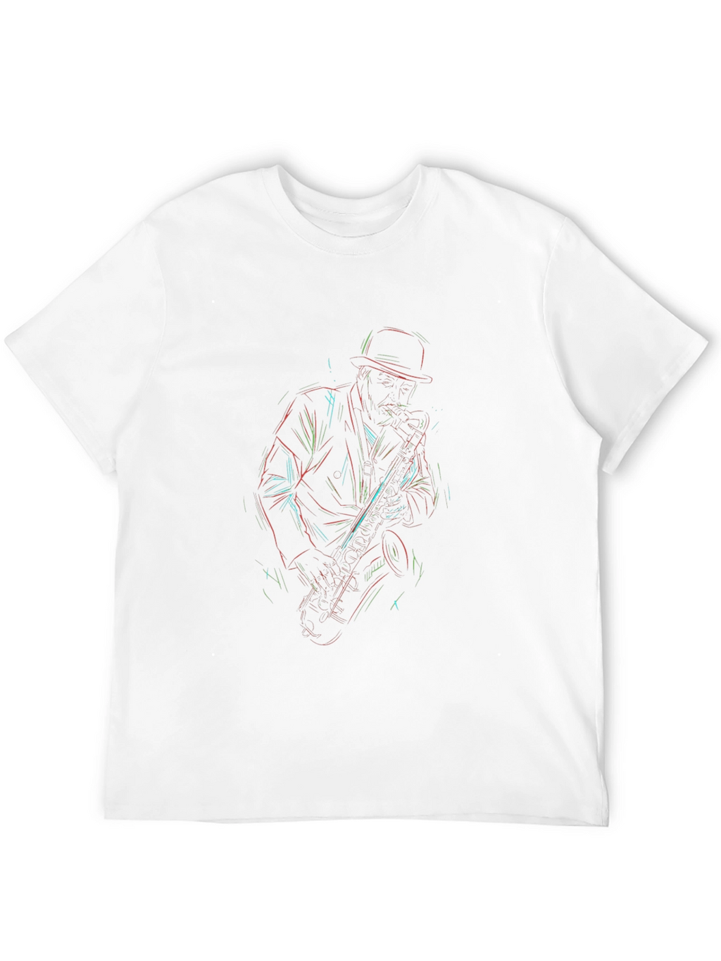 Neon Saxophone Player Graphic T-Shirt