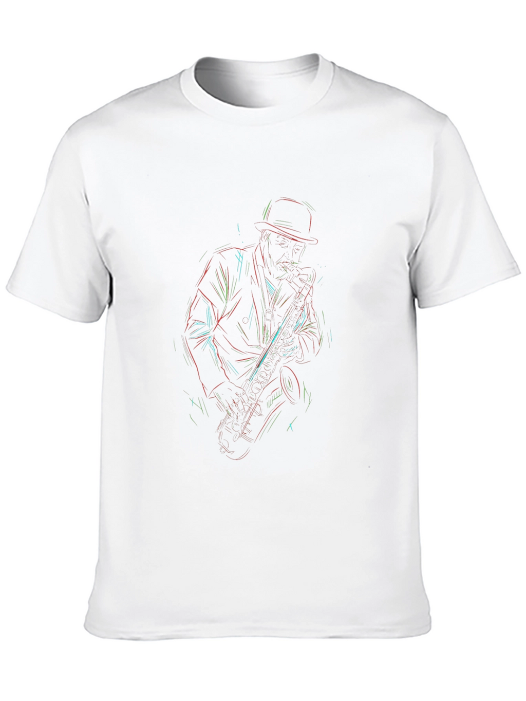 Neon Saxophone Player Graphic T-Shirt